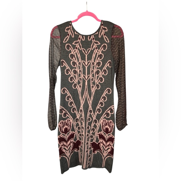 Anthropologie Knitted and Knotted Floral Sweater Dress Size XS NWT - Picture 2 of 15